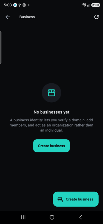 Business dashboard