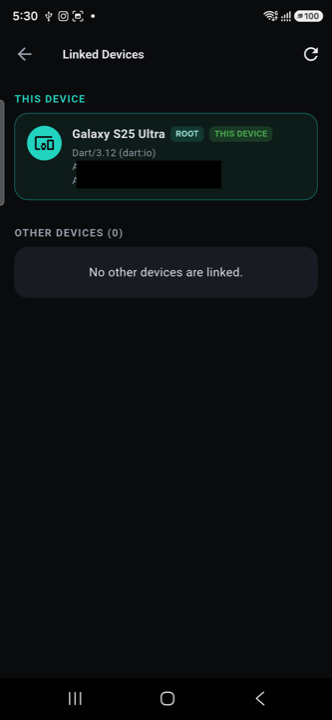 Linked devices list