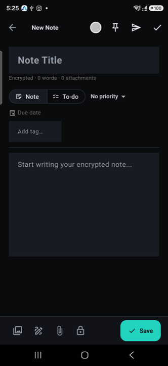 Creating a new note