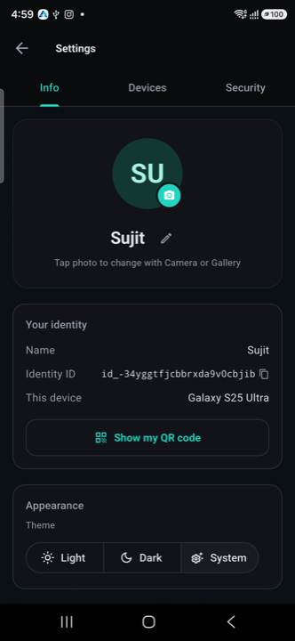 Account settings